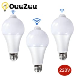 LED ضوء الليل 18 واط 15 واط 12 واط 9 واط لمبة مع محس حركة PIR الممر غرفة نوم الحمام ضوء 220 فولت جسم الإنسان التعريفي لمبة