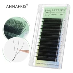 ANNAFRIS W شكل رمش ملحقات ثلاثية الأبعاد حجم مسبق الصنع مروحة ث نمط YY جودة عالية الطبيعية فو المنك الرموش الفردية لوازم