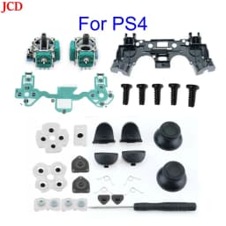 ل PS4 تحكم إصلاح مجموعة L1 R1 L2 R2 الزناد أزرار ثلاثية الأبعاد المقود التناظرية الإبهام العصي غطاء موصل المطاط مفك عدة
