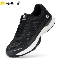 أحذية تنس رجالية واسعة العرض من FitVille أحذية رياضية للتدريب الاحترافي قابلة للتنفس وغير قابلة للانزلاق لدعم قوس المضرب الرياضي