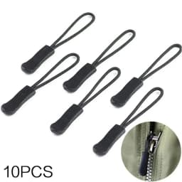 10 سحاب بلاستيكي أسود، ساحب بسحاب PVC متين، مناسب للحقائب وحقائب الظهر والملابس وحقائب السفر وما إلى ذلك