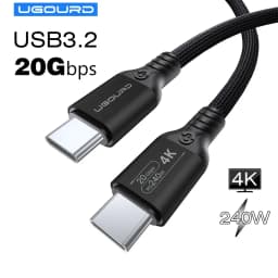 كابل USB-C متعدد الوظائف بسرعة 20 جيجابت في الثانية، USB 3.2 Gen2 *2، سلك نقل بيانات USB-C 20G، كابل شحن سريع USB 3 بقوة 240 واط، دعم 4K، مناسب للهاب، أطوال 0.2 متر، 3 متر، 5 متر.