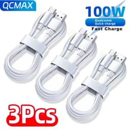 QCMAX 1-3 قطعة 10A 100 واط نوع C كابل شحن سريع للغاية سلك بيانات لهواوي ممن لهم فيفو iQoo شحن سريع كابلات USB C