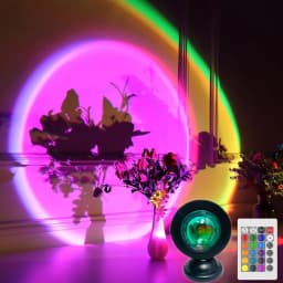 أضواء LED لإسقاط مصباح غروب الشمس مع جهاز تحكم عن بعد، 16 لونًا ضوء ليلي قوس قزح 4 أوضاع للتصوير الفوتوغرافي/السيلفي/الحفلة/المنزل