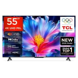 تي سي إل تلفزيون سمارت LED 55 بوصة بدقة 4K تصميم معدني بدون حواف أسود 55P6L