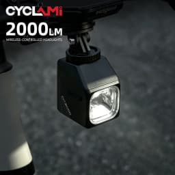 مصباح أمامي ذكي للدراجات CYCLAMI CYC2000 مع تحكم عن بعد لاسلكي، إضاءة فائقة السطوع للدراجات، يثبت تحت المقود للدراجات الجبلية والطرق، مناسب للقيادة الليلية