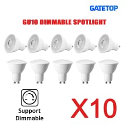 10 قطع مصابيح LED GU10 قابلة للخفت بقوة 3 واط و5 واط و6 واط و7 واط، تعمل بجهد 220 فولت، موفرة للطاقة، يمكن أن تحل محل مصابيح الهالوجين 30 واط و50 واط