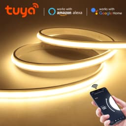 شريط إضاءة LED ذكي قابل للتعتيم بتقنية COB يعمل بتقنية WiFi من Tuya، 24 فولت، شريط نيون صلب ذاتي اللصق مقاوم للماء، متوافق مع أليكسا إيكو وجوجل هوم
