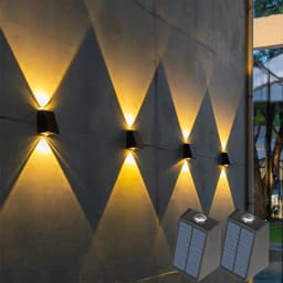 أضواء LED الشمسية في الهواء الطلق تعمل بالطاقة الشمسية الجدار مصباح مقاوم للماء في الهواء الطلق حديقة زينة ضوء الشمس لمصباح فيلا شرفة الشارع