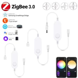 وحدة تحكم ذكية بتقنية Zigbee 3.0 للإضاءة LED بجهد 5 فولت و12 فولت و24 فولت، جهاز تعتيم للإضاءة أحادية اللون وCCT وRGB وRGBW وRGBCCT، متوافق مع Tuya وAlexa وSmartThings و2mqtt