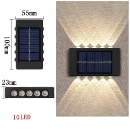 الطاقة الشمسية في الهواء الطلق الجدار الخفيفة 12 LED مقاوم للماء مصباح حديقة فناء الدرابزين مصباح جو الزخرفية أسفل مصباح للطاقة الشمسية مضيئة