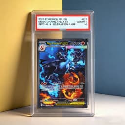 بطاقة تصنيف PTCG فردية قابلة للتخصيص 2025 PFL EN MEGA CHARIZARD X Ex SPECIAL ILLUSTRATION RARE GEM MT10 بطاقة فلاش لهواة التجميع