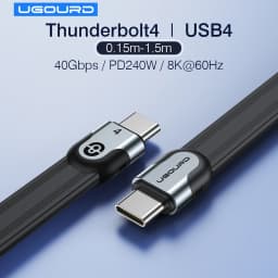 40Gbps Thunderbolt 4 USB C كابل كامل الوظائف شقة USB 4 تاريخ كابل 0.15 متر 1 متر 8K PD 240 واط الحبل ل Thunderbolt3 آيفون 15/16 SSD