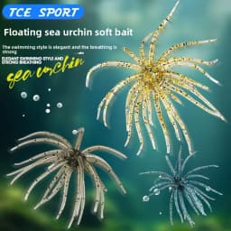 1-2 قطعة 5cm1.9gLure العائمة قنفذ البحر الطعم الناعم بيونيك لينة WormTPELure الطعم لصيد الأسماك البحرية ، حفرة سوداء الصيد البرية ، Water Bla