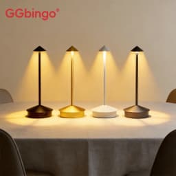 مصباح طاولة LED قابل لإعادة الشحن من GGbingo مع مستشعر لمس، مصباح مكتب للمطاعم والحانات وغرف النوم، 3 درجات حرارة لونية مع إمكانية التعتيم التدريجي