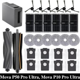 ل Mova P50 Pro Ultra ، Mova P10 Pro Ultra روبوت فراغ قطع الغيار فرشاة جانبية رئيسية فلتر Hepa ممسحة القماش كيس لجميع الغبار الملحقات