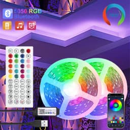 شريط إضاءة LED ملون RGB 5050 مع تقنية البلوتوث لتزيين الغرف، بطول 10م 15م 20م 30م، إضاءة خلفية LED للكمبيوتر والتلفزيون، إضاءة نيون LED.