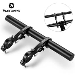 WEST BIKING MTB الكربون المقود موسع الطريق الدراجة المتكاملة مقبض الألومنيوم تمديد بار الدراجة الكمبيوتر ضوء حامل هاتف