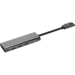فيل تك محطة متعددة المنافذ، سي-يو اس بي، 9 2) منافذX USB-C/2X USB 3.0/2X HDMI/Micro SD/SD/RJ-45)، رمادي
