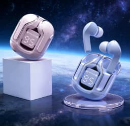 سماعة بلوتوث لاسلكية شفافة TWS أصلية HIFI صوت سماعات لاسلكية جودة بلوتوث لجميع الهواتف الذكية