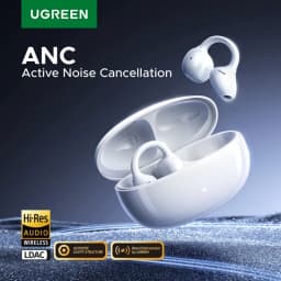 UGREEN ClipBuds سماعات رأس لاسلكية مفتوحة الأذن سماعات بلوتوث ANC ثنائي الترجيات إلغاء الضوضاء النشط، وقت تشغيل 32 ساعة