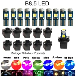 10 قطع جديدة من مصابيح LED طراز T5 W3W W1.2W مع نظام Canbus PC74 B8.5 للسيارات والدراجات النارية، أضواء تحذير للوحة القيادة ومصابيح مؤشرات