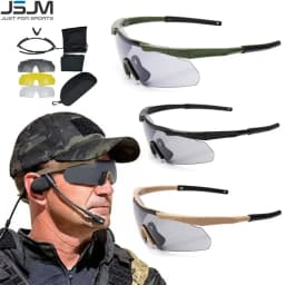 JSJM نمط جديد نظارات التكتيكية CS الادسنس يندبروف نظارات الرماية HD 3 عدسة موتوكروس دراجة نارية تسلق الجبال نظارات آمنة