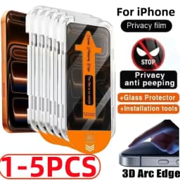 1-5 قطع من طبقة مقسى مضادة للظهور سهلة التركيب لهاتف iPhone 17 16 15 14 13 12 11 Pro Max Mini Plus XR XS