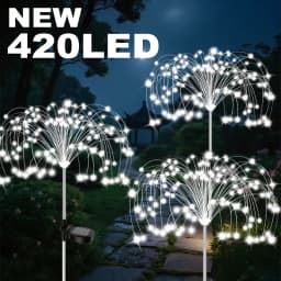 420LED الألعاب النارية الشمسية أضواء المقبس الأرضي مقاوم للماء حديقة ديكور الهندباء الجنية أضواء للخارجية ساحة مسار الحديقة الفناء