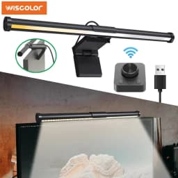 Wiscolor شريط إضاءة LED للكمبيوتر مع جهاز تحكم عن بعد مصباح طاولة العناية بالعين شريط إضاءة شاشة خافت لا وهج للألعاب والمكاتب المنزلية