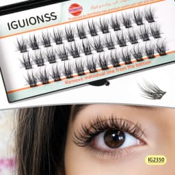 رموش عناقيد DIY وصلات رموش فردية طبيعية Wispy انحناء C D أنماط متعددة IGUIONSS