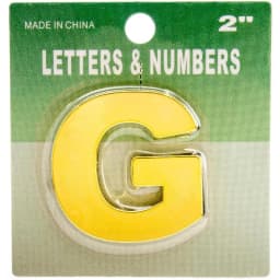 روكو أحرف بلصق ذاتي، "G"، انجليزي، ذهبي