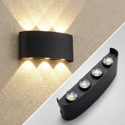مصابيح جدارية LED بقوة 2/4/6/8/10 واط، إضاءة جدارية حديثة، مصباح جداري من الألومنيوم مثبت بالأسلاك، إضاءة جدارية سوداء للإضاءة العلوية والسفلية لغرفة المعيشة