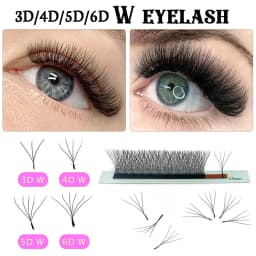4D W رمش تمديد 5D 3D روسيا حجم ث لاش رقيق المشجعين مسبقة الصنع البرسيم المنك فو Cil جلدة دوللي الهجين رمش 3D Cilios