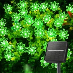 أضواء زهرة اللوتس الشمسية، 100/50/20 مصباح LED مزدوج الطبقات على شكل زهور الكرز للحدائق والأسوار والفناء والساحة وعيد الميلاد