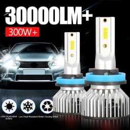 30000LM H4 H7 H11 9005 HB3 9006 HB4 9004 9007 LED المصابيح الأمامية 300 واط عالية الطاقة السيارات كشافات لمبات 6000 كيلو 12 فولت مصابيح ضباب السيارة