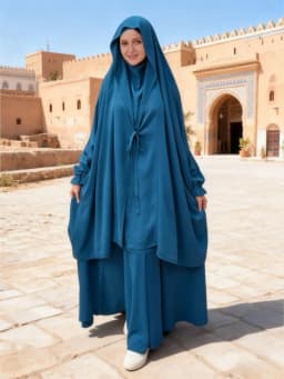 تنورة خيمار طويلة مكونة من قطعتين عباية نسائية للعيد غطاء كامل قفطان رمضان جلابة Musulman مجموعة ملابس الصلاة