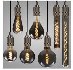 LED ST64 G95 G125 4 واط 8 واط عكس الضوء E27 220 فولت 110 فولت سموكي رمادي 2700 كيلو GSpiral لمبة خيوط الرجعية خمر ضوء الزخرفية اديسون مصباح