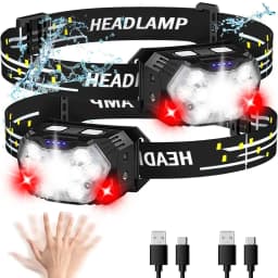 جديد 2000LM الترا برايت 9 LED كشافات USB C مصباح أمامي قابل لإعادة الشحن 10 طرق مقاوم للماء محس حركة رئيس مصباح العمل مصباح يدوي