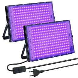 ضوء أسود بالأشعة فوق البنفسجية 50 واط 100 واط 150 واط، كشاف LED خارجي، ضوء أسود LED بطول موجي 395 نانومتر، مصباح للحفلات والديسكو والمسرح.