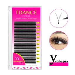 TDANCE 8-15 مزيج YY شكل المنسوجة يدويا قسط المنك لينة ضوء الرموش الطبيعية تمديد ماكياج شبكة صافي الصليب رمش كاذبة