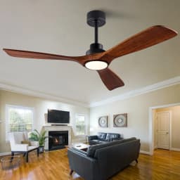 42 52 60 بوصة مروحة سقف خشبية مع أضواء التحكم عن بعد محرك تيار مستمر هادئ Ventiladores De Techofor غرفة المعيشة