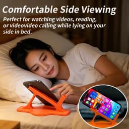 حامل هاتف للسرير مناسب للنوم على الجانب، قابل للدوران 360 درجة ° حامل هاتف قابل للتعديل مع قاعدة مضادة للانزلاق، حامل يدوي للسرير لمشاهدة الفيديوهات بدون استخدام اليدين