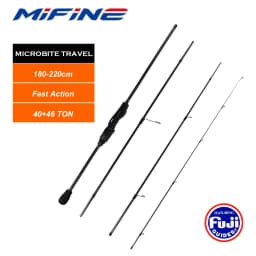MIFINE MICROBITE السفر الغزل قضيب مسبوك 40 + 46T ألياف الكربون عمل سريع 1.8 م/1.98 م/2.1 م/2.2 م خفيفة إغراء سمك السلمون المرقط القطب