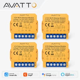 وحدة تحكم ذكية في الإضاءة من AVATTO بتقنية WiFi/ZigBee، وحدة تحكم في الإضاءة بـ 1/2 زر، تحكم عن بعد عبر التطبيق، متوافق مع Tuya وAlexa وGoogle Home