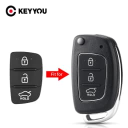 KEYYOU 3 أزرار الوسادة لشركة هيونداي كريتا I20 I40 توكسون إلنترا سانتا في سولاريس ix35 ix45 استبدال المطاط سيارة مفتاح بعيد قذيفة