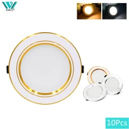 10 قطعة/الوحدة LED النازل الذهب/الفضة/الأبيض الجسم 5 واط 9 واط 12 واط 15 واط 18 واط جولة Led ضوء السقف 12 فولت 24 فولت 110 فولت 220 فولت داخلي LED الإضاءة
