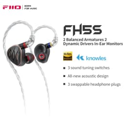 FiiO FH5s 2024 2BA+2DD سماعات داخل الأذن/سماعة رأس HiFi Bass صوت عالي الدقة للهواتف الذكية/الكمبيوتر الشخصي