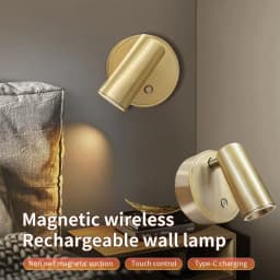 المغناطيسي وحدة إضاءة LED جداريّة مصباح USB قابلة للشحن اللمس التبديل أضواء الجدار الأضواء اللاسلكي عكس الضوء غرفة نوم أباجورة القراءة الخفيفة