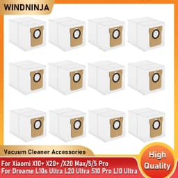 كيس غبار لـ Dreame S10 Pro/L10s Ultra/L20 Ultra/L30 Ultra/L20 Pro/S20 Pro لجزء مكنسة الروبوت Xiaomi X10+/X20+/M30S/M40/5 Pro